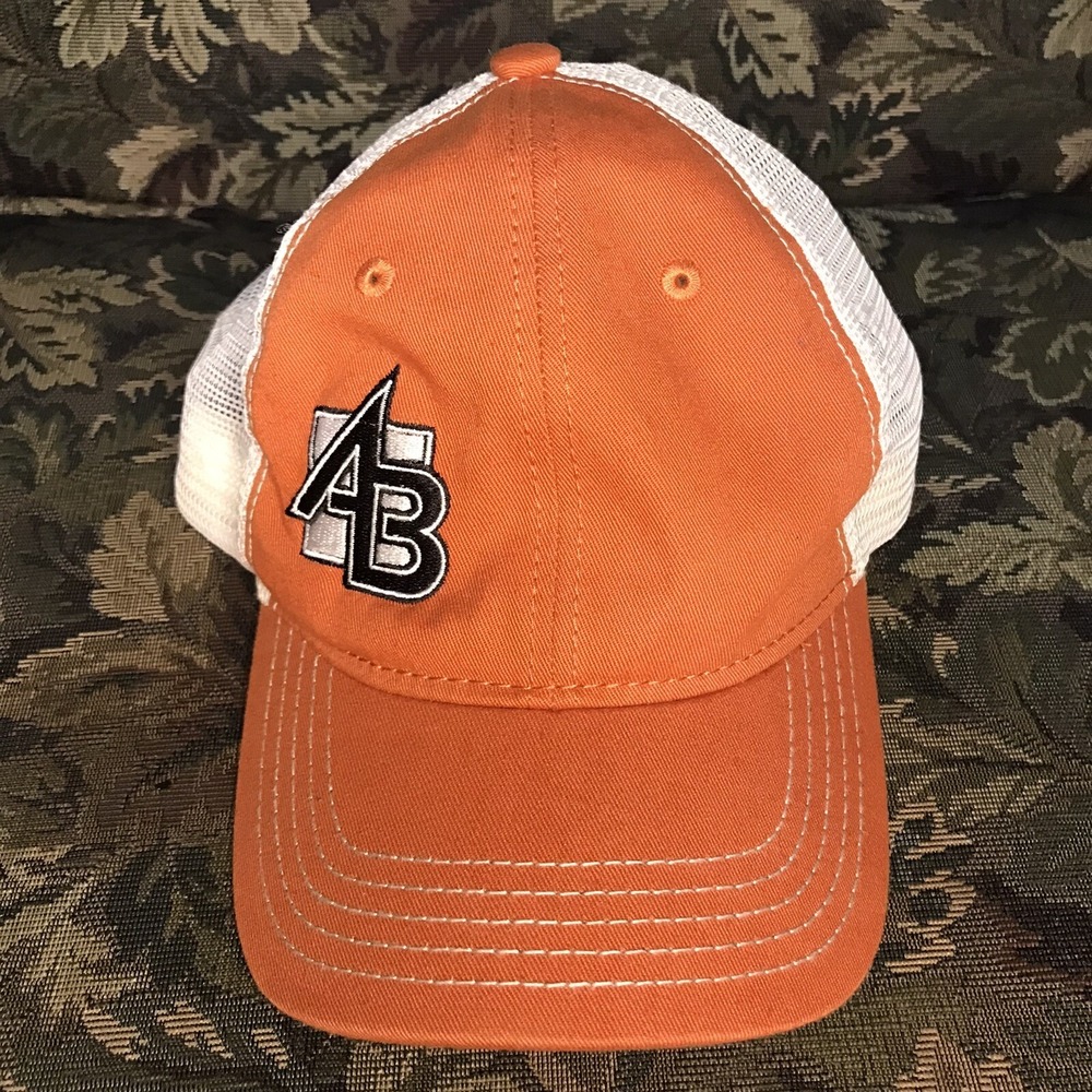 District Trucker Hat Orange White AB Logo Snapback Mesh Cap